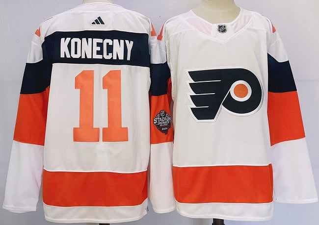 Travis Konecny Philadelphia Flyers white Stadium Series jersey