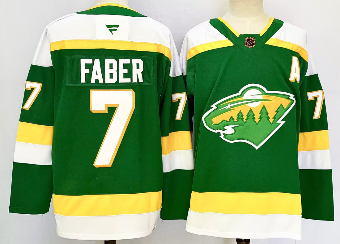 Brock Faber Minnesota Wild green Alternate jersey