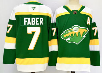 Brock Faber Minnesota Wild green Alternate jersey