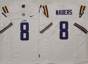 Malik Nabers LSU Tigers white jersey