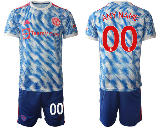 Custom Manchester United blue Away jersey