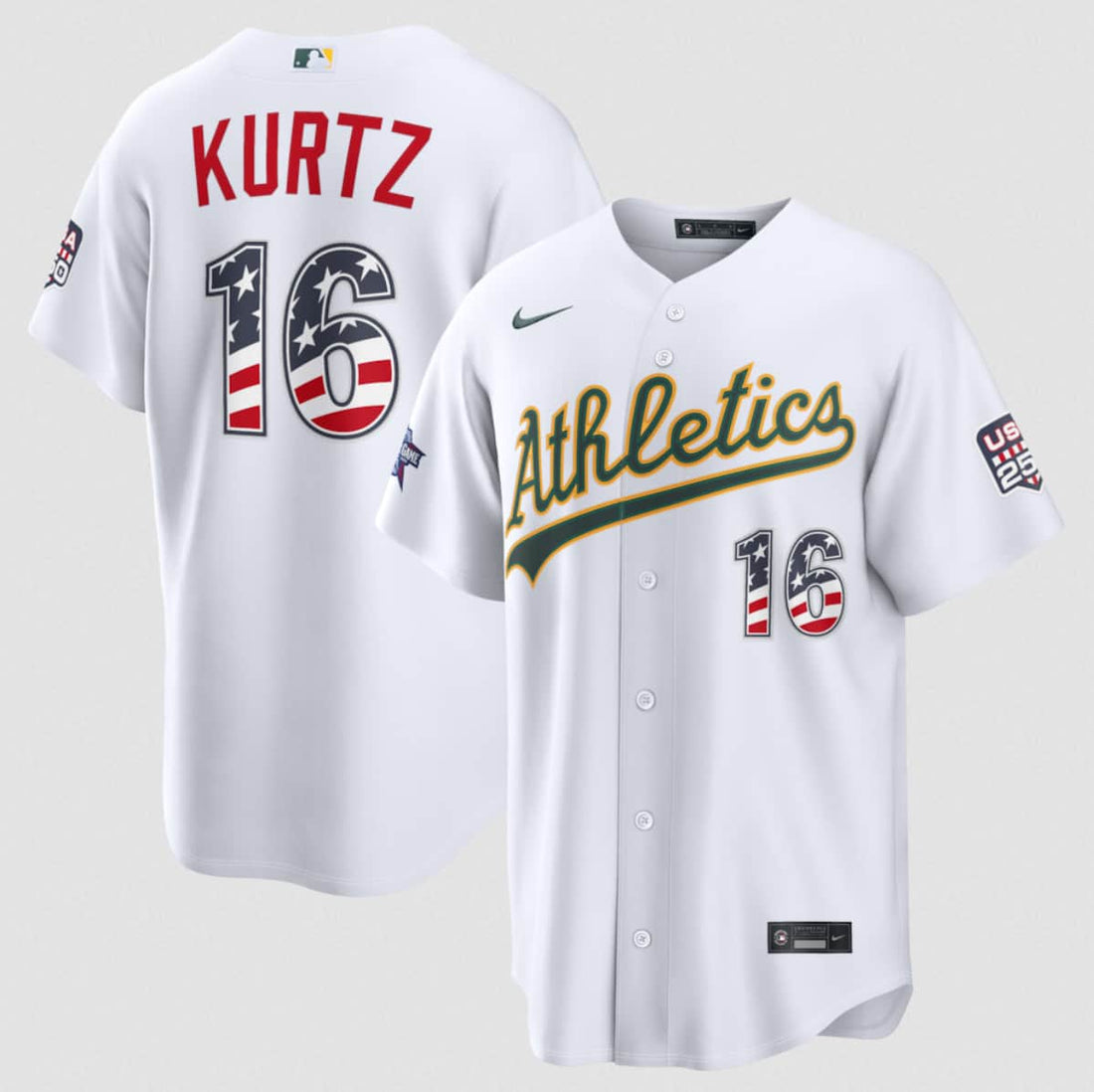 Nick Kurtz Oakland Athletics white All-Star jersey