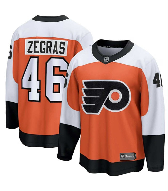 Trevor Zegras Philadelphia Flyers orange Home jersey