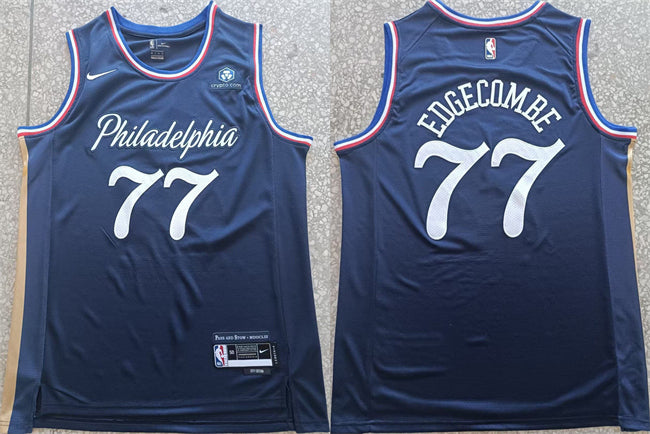 V. J. Edgecombe Philadelphia 76ers navy City Edition jersey