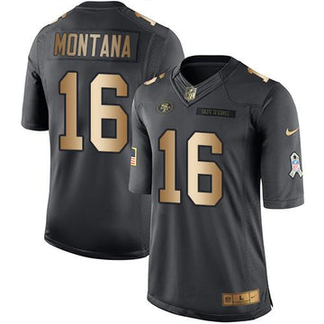 Joe Montana San Francisco 49ers black Salute To Service jersey