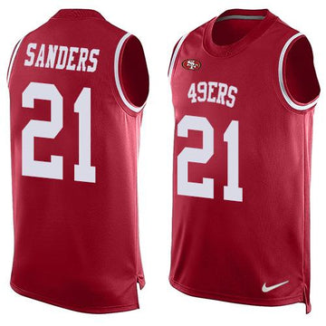 Deion Sanders San Francisco 49ers red jersey