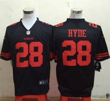 Carlos Hyde San Francisco 49ers black Game jersey