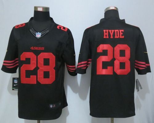 Carlos Hyde San Francisco 49ers black Alternate jersey