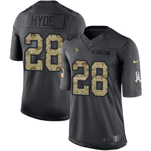 Carlos Hyde San Francisco 49ers black Salute To Service jersey