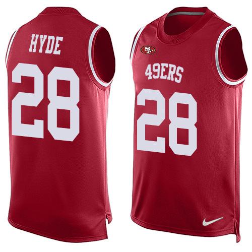 Carlos Hyde San Francisco 49ers red jersey
