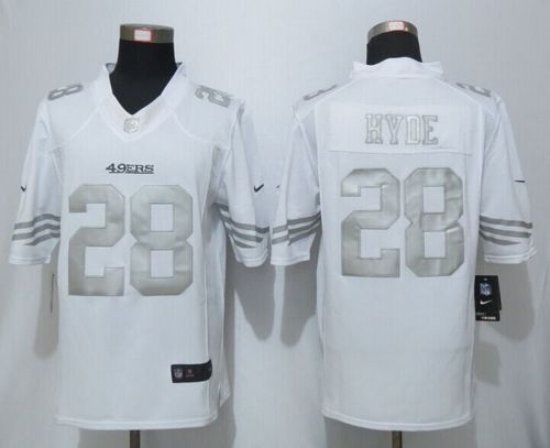 Carlos Hyde San Francisco 49ers white Platinum jersey