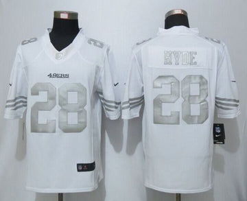 Carlos Hyde San Francisco 49ers white Platinum jersey
