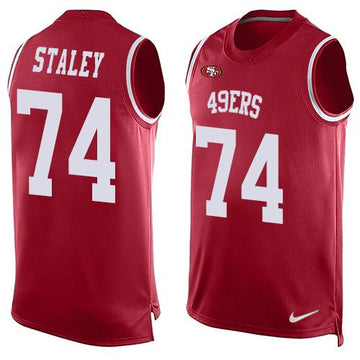 Joe Staley San Francisco 49ers red jersey