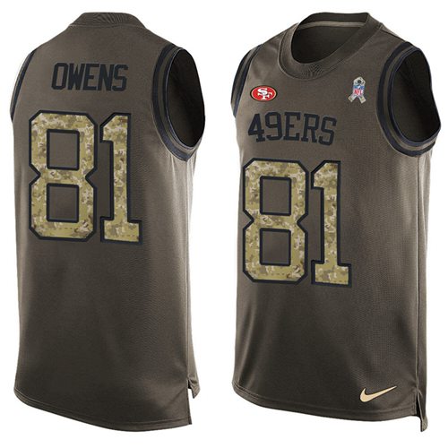 Terrell Owens San Francisco 49ers green Salute To Service jersey