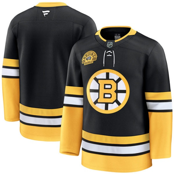 Custom Boston Bruins black jersey