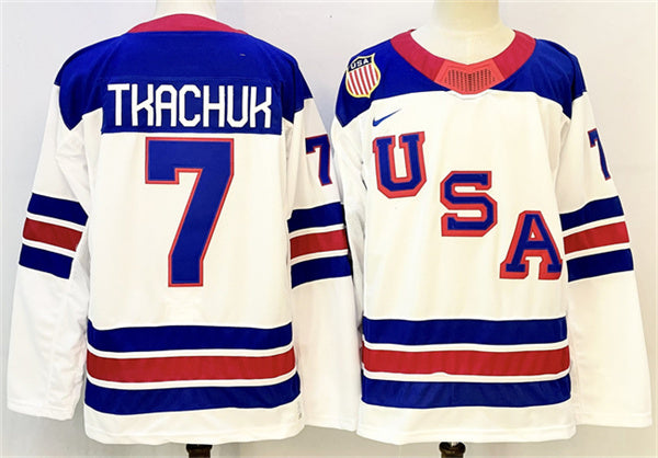 Brady Tkachuk Team USA Hockey white jersey