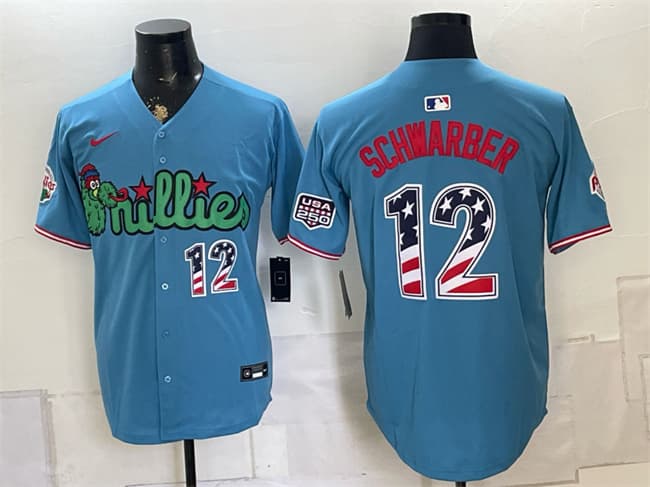 Kyle Schwarber Philadelphia Phillies blue jersey