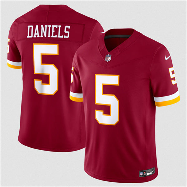 Jayden Daniels Washington Commanders burgundy Vapor jersey