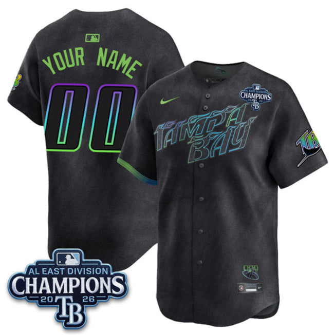 Custom Tampa Bay Rays charcoal City Connect jersey