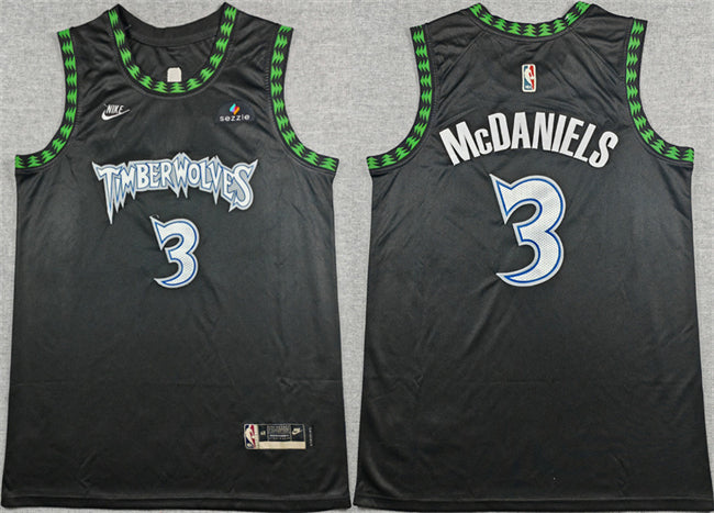 Jaden McDaniels Minnesota Timberwolves black Classic jersey
