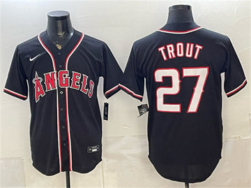 Mike Trout Los Angeles Angels black Fashion jersey