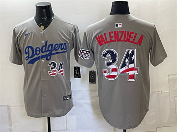 Fernando Valenzuela Los Angeles Dodgers gray jersey