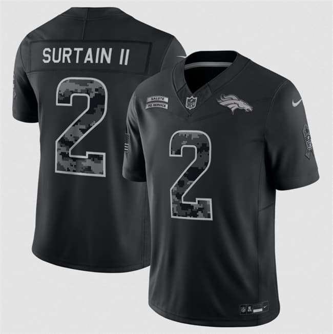 Patrick Surtain II Denver Broncos black Salute To Service jersey