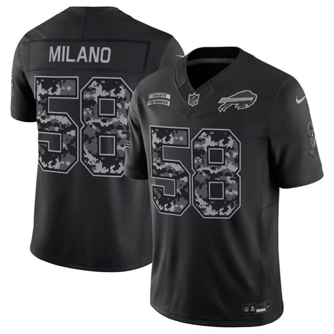 Matt Milano Buffalo Bills black Salute To Service jersey