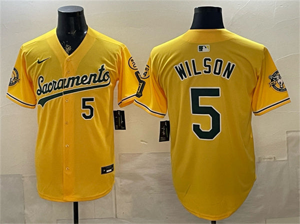 Jacob Wilson Oakland Athletics yellow Vapor jersey