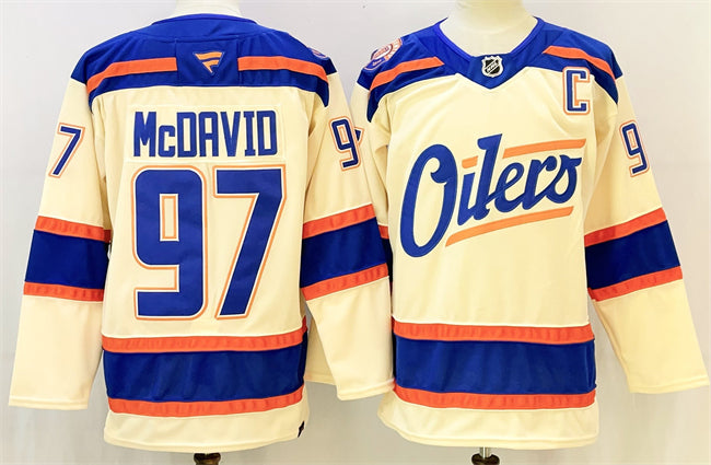 Connor McDavid Edmonton Oilers beige Alternate jersey