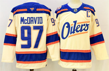 Connor McDavid Edmonton Oilers beige Alternate jersey