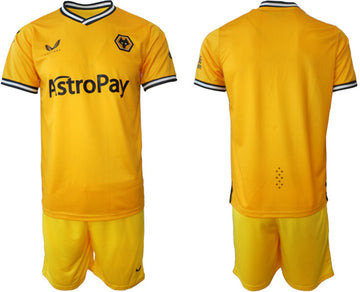 Custom Wolverhampton Wanderers gold Home jersey