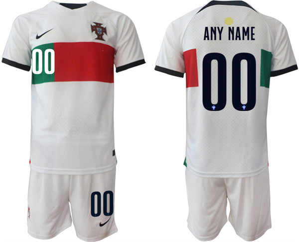 Custom Portugal National Team white Away jersey