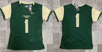 Custom Colorado State Rams green jersey