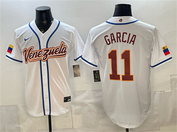 Maikel Garcia Venezuela Baseball white Classic jersey