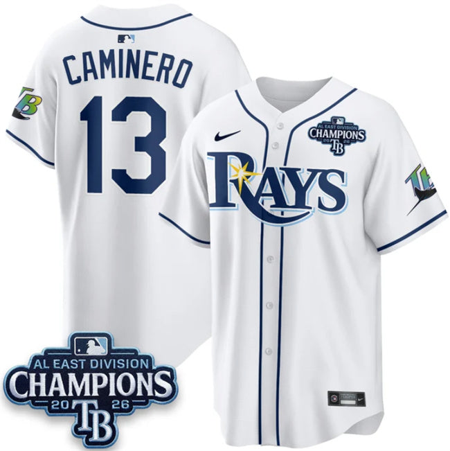 Junior Caminero Tampa Bay Rays white Limited jersey