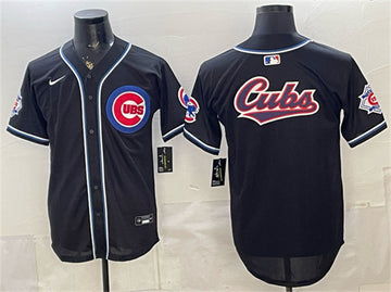 Team Big Logo Chicago Cubs black Fashion jersey