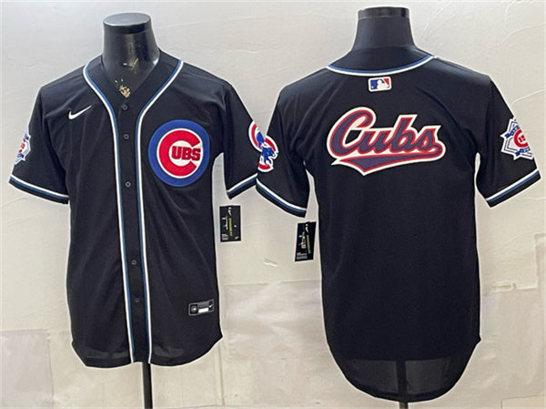 Team Big Logo Chicago Cubs black Fashion jersey