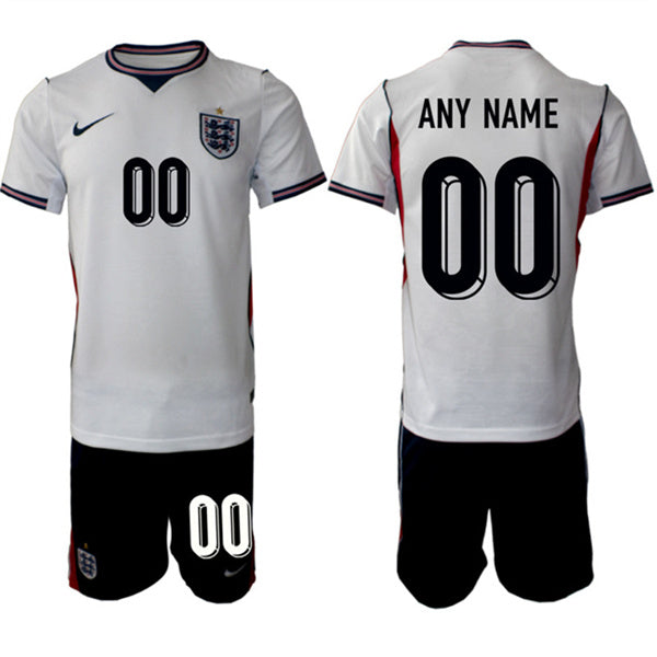 Custom England National Team white Home jersey