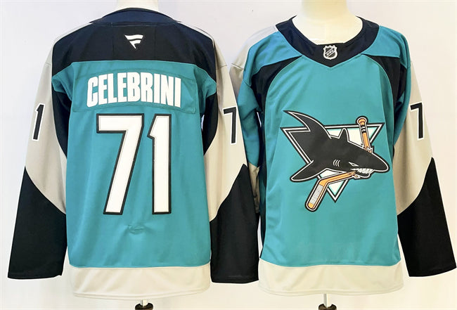 Macklin Celebrini San Jose Sharks teal Alternate jersey
