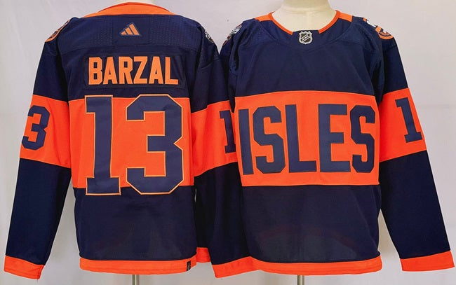 Mathew Barzal New York Islanders navy Stadium Series jersey