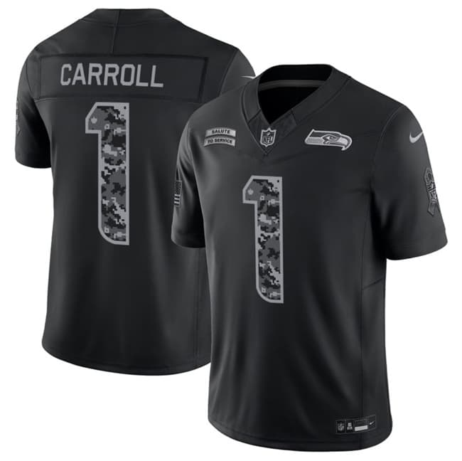 Pete Carroll Seattle Seahawks black Salute To Service jersey