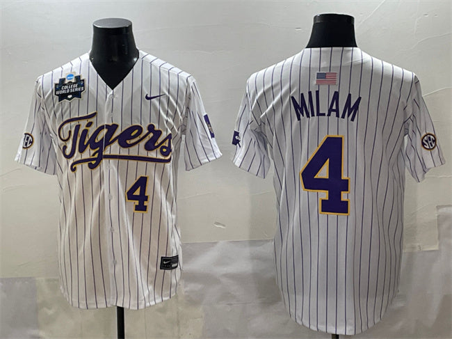 Steven Milam LSU Tigers white jersey