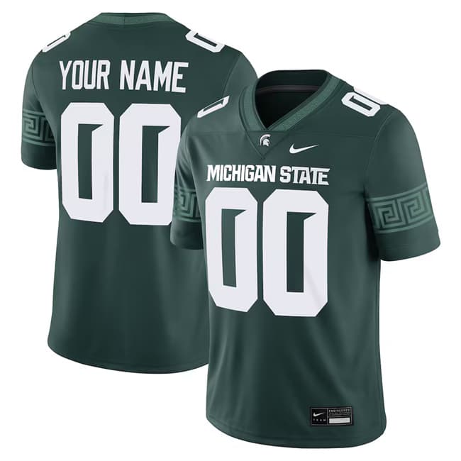Custom Michigan State Spartans green Vapor jersey