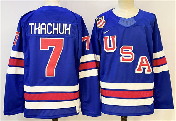 Brady Tkachuk Team USA Hockey royal jersey
