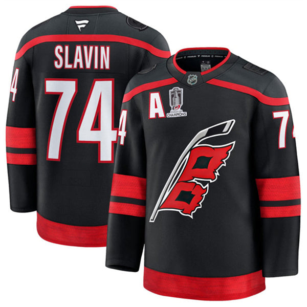 Jaccob Slavin Carolina Hurricanes black Home jersey