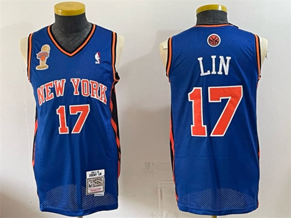 Jeremy Lin New York Knicks blue jersey