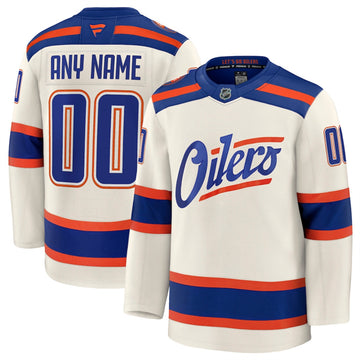 Custom Edmonton Oilers beige Alternate jersey