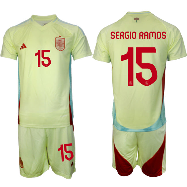 Sergio Ramos Spain National Team yellow Away jersey
