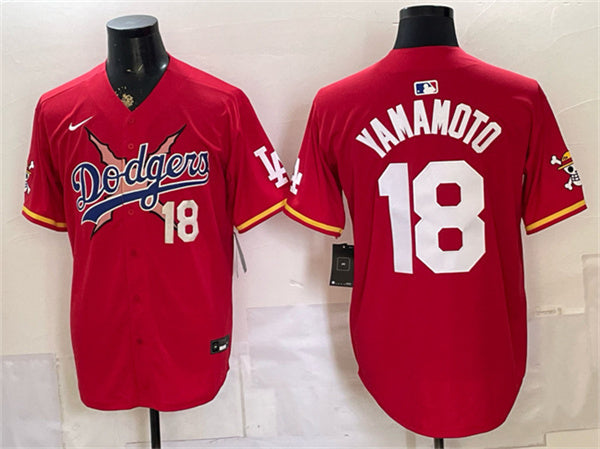 Yoshinobu Yamamoto Los Angeles Dodgers red Vapor jersey